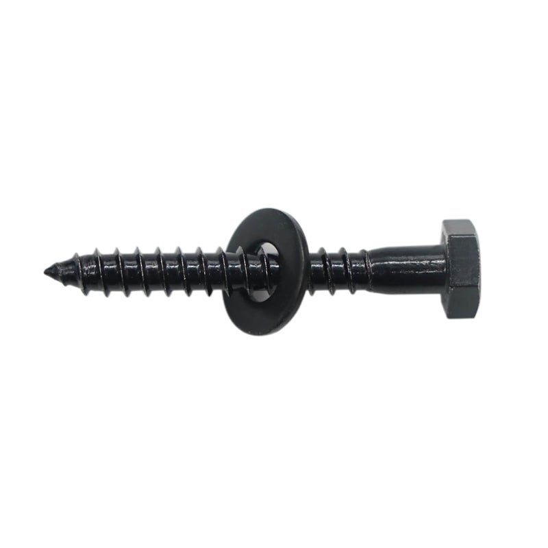 Evecad Store 25PCS 1/4" x 2" Hex Head Lag Screws, Stainless Steel Black Lag Bolts, Heavy Duty Lag Bolts, Washers Included - Image 3